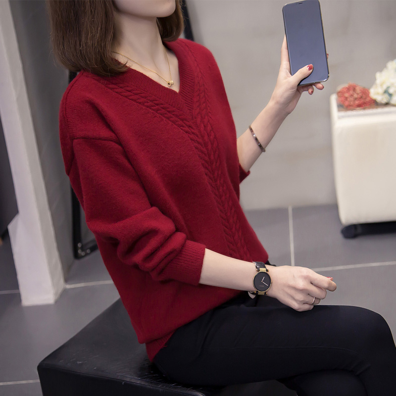 Base Layer Top - Schlankmachender Großer Damen-Strickpullover, Locker Sitzend, Bequeme