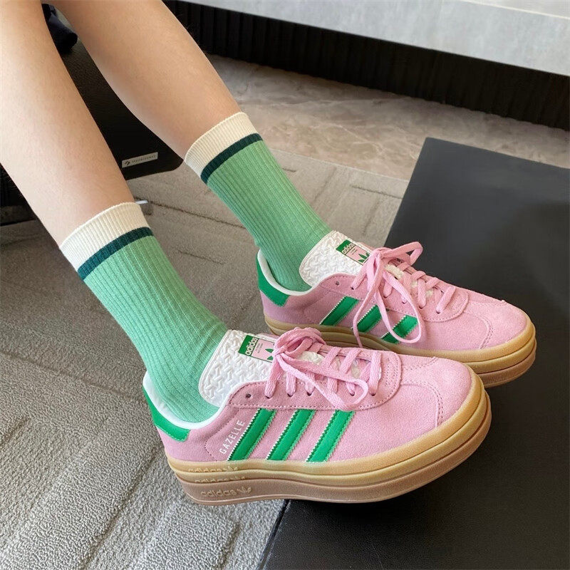 Adidas Shoes Gazelle - Adidas IE0420 Retro Damen Wildleder-Sneaker Rosa-Grün
