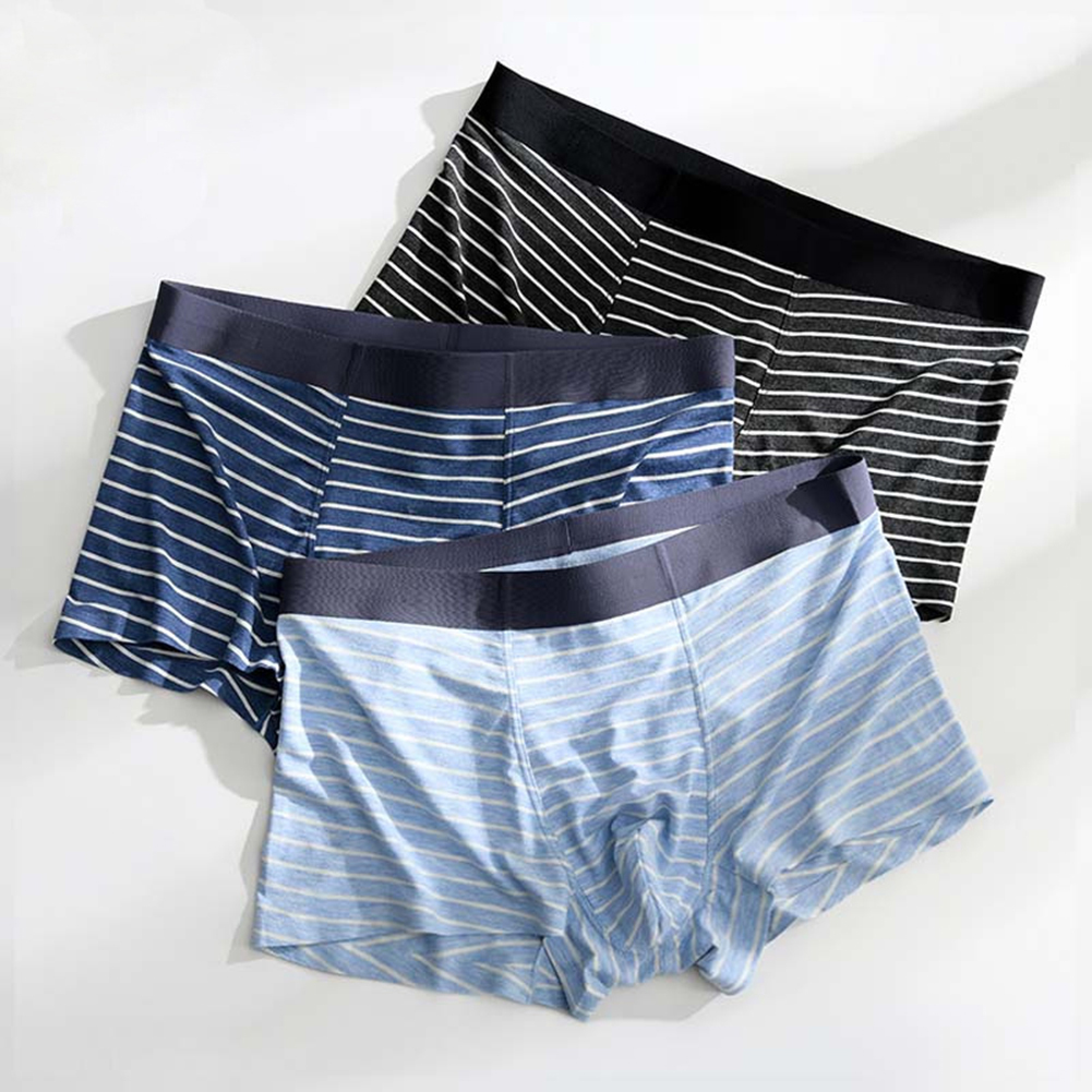 Boxer Shorts Modal - Herren Weiche Gestreifte Boxershorts Unterwäsche U-Pouch